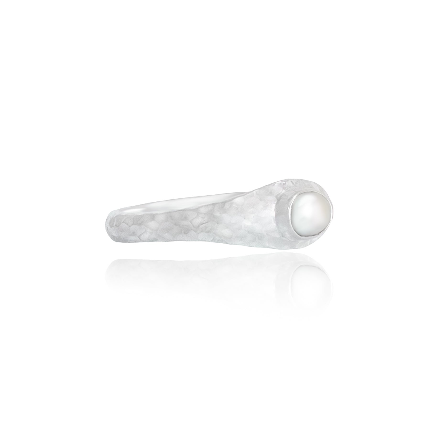 Pia Single Pearl Ring Recycled Silver