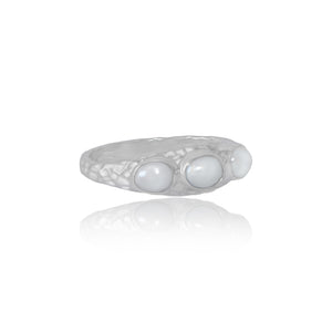 Polly Triple Pearl Ring Inset Pearls Luna Rose