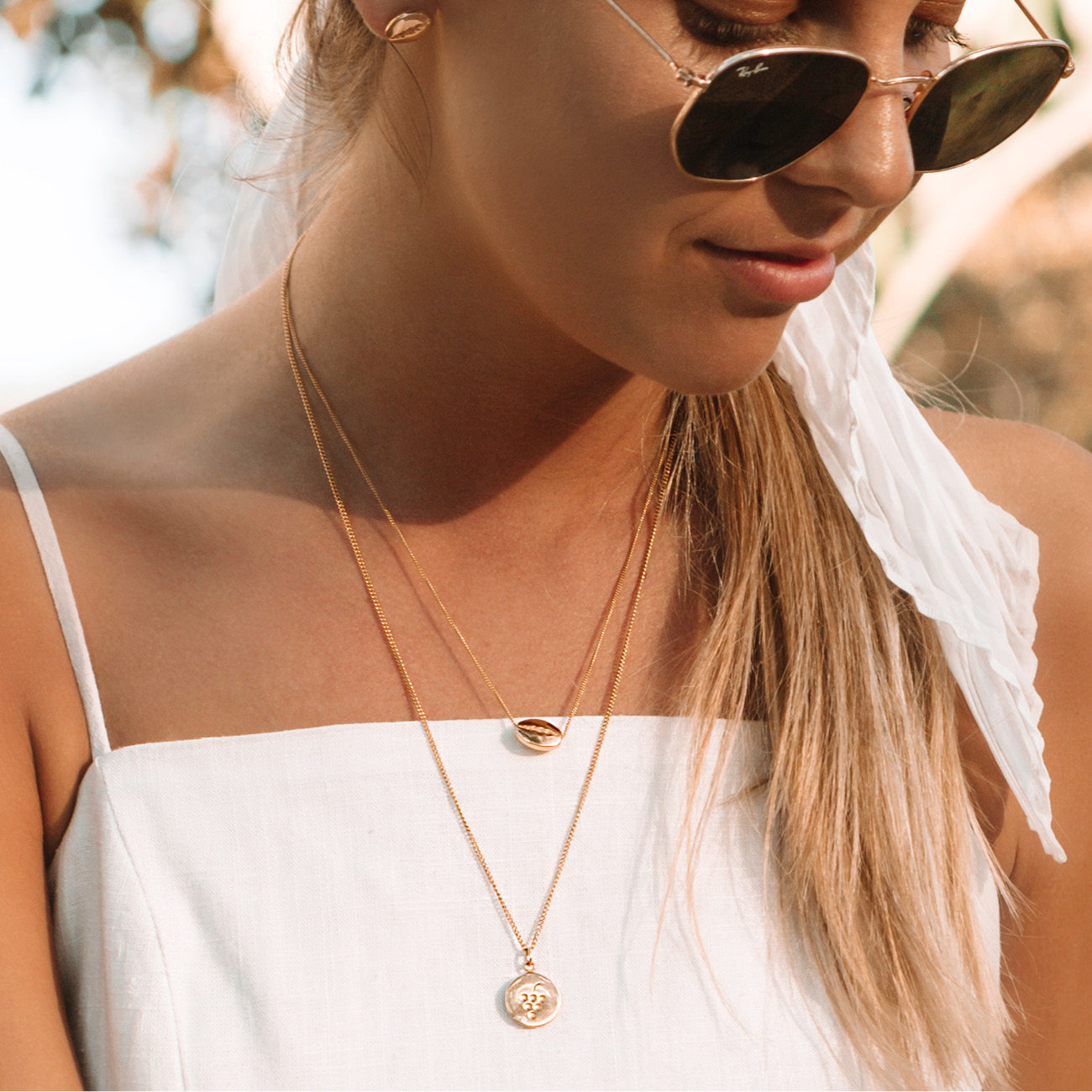 Kintamani Coffee Bean Necklace in Gold by Coconut and Bliss