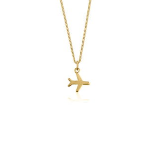 Gold Airplane Pendant Sterling Silver Airplane Pendant Rose 