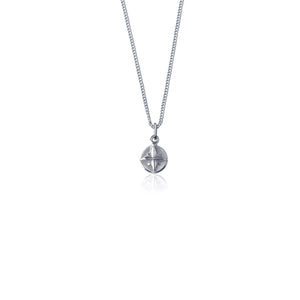 Sterling Silver - Born to Roam Compass Charm Necklace