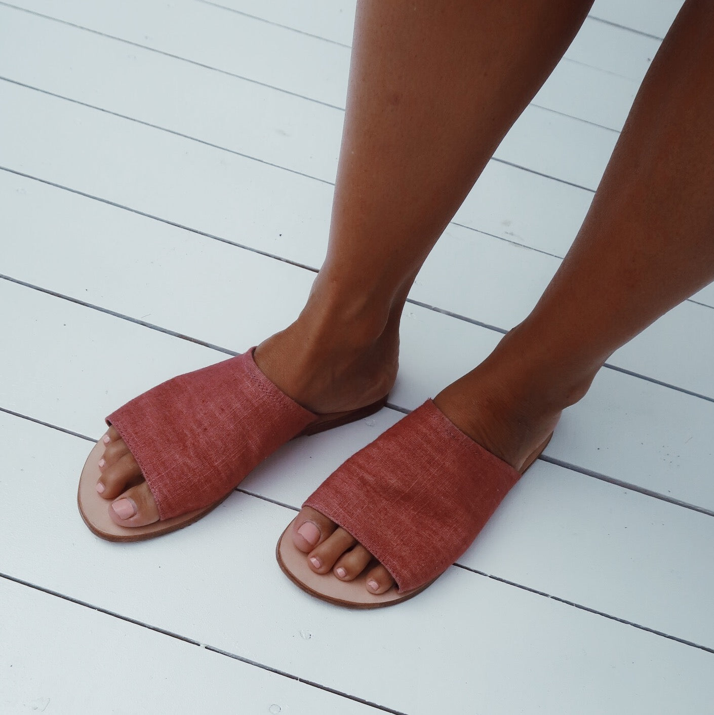 Susan Sandal in Deep Beet Red Organic Dyed Colour 