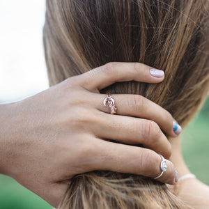 See you at Sunrise Ring Stack with Moon Charm Ring