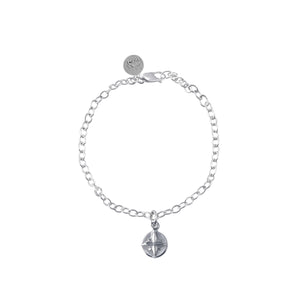 Compass Chain Bracelet - Link Chain La Luna Rose (Silver)