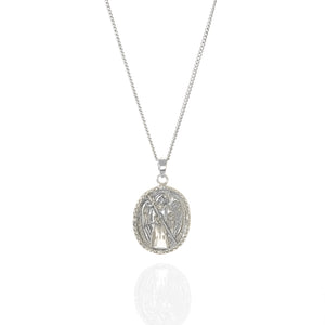 St Raphael - Patron Saint of Happy Meetings, Doctors & Nurses - Recycled Sterling Silver Pendant Necklace