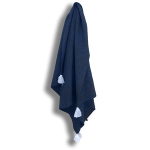 Tilly Towel Navy Blue Indigo Organic Dyed