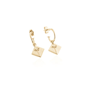 Pacific Palm Gold Hoop Earrings Coconut & Bliss