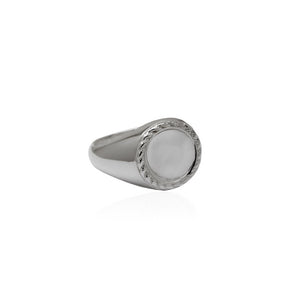Recycled Silver Love Shack Signet Ring - Silver