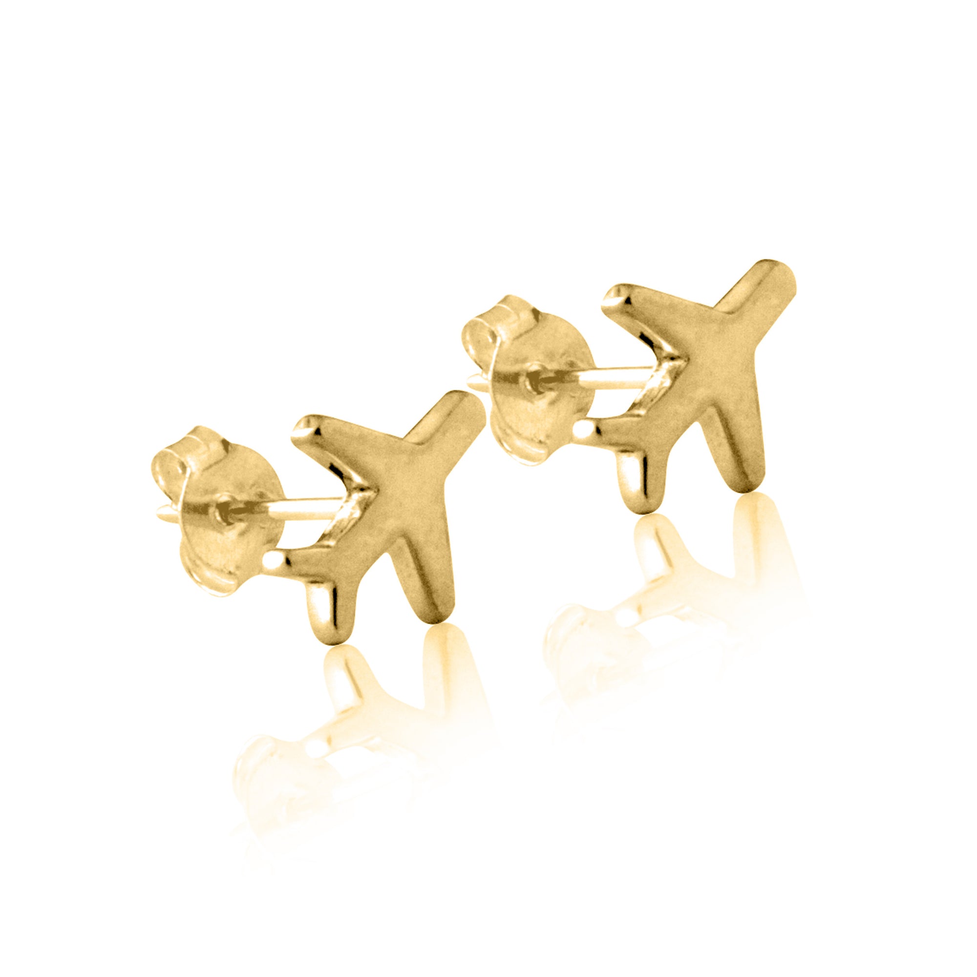Just Plane Adventurous Stud Earrings - Gold