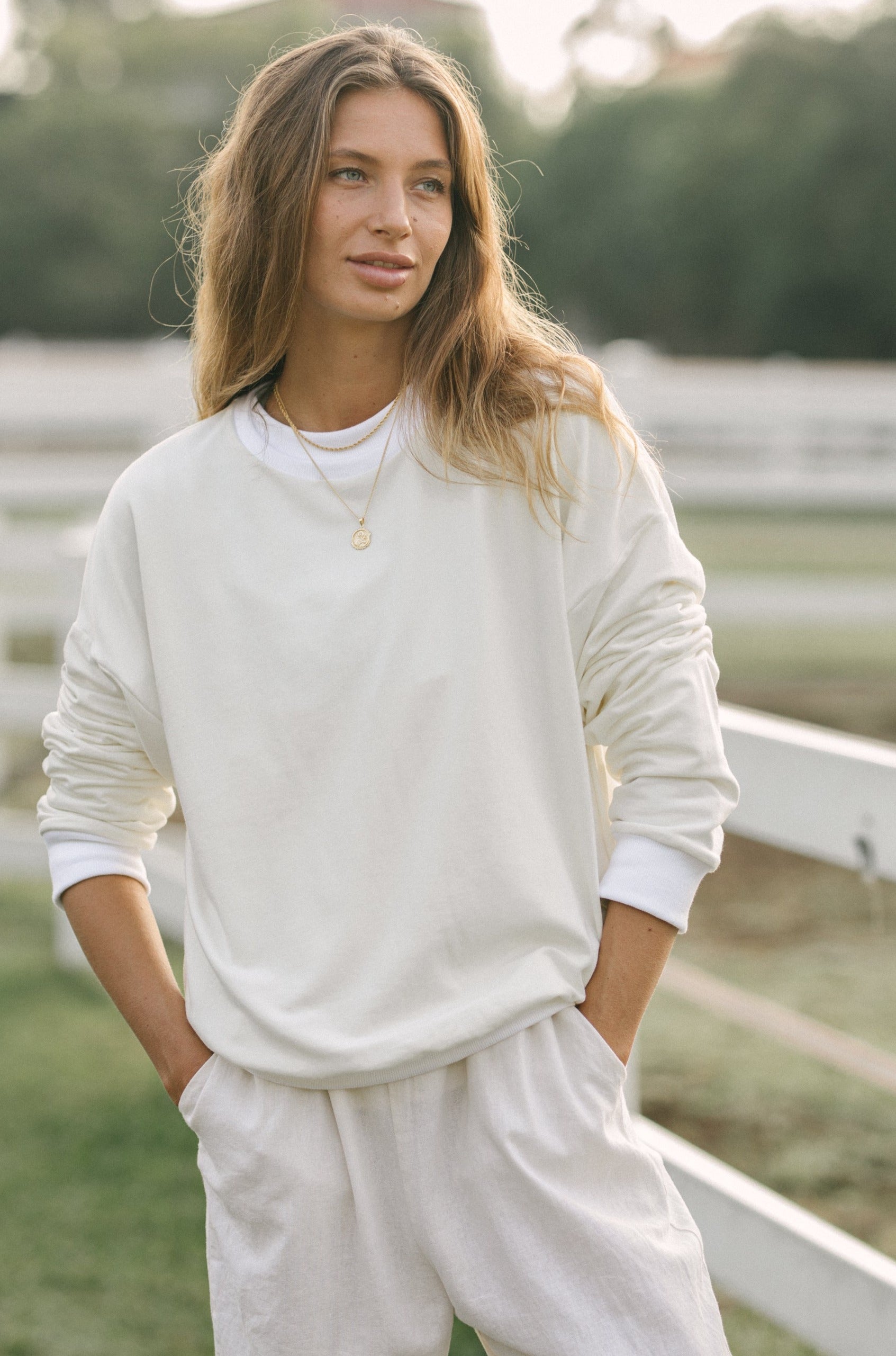 Bamboo Billie Jumper in Coconut Off White 
