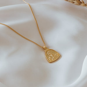 St Cecilia - Patroness of Music Necklace - Gold