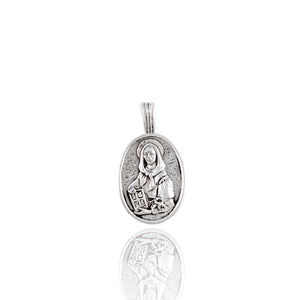 St Dymphna - Patron Saint of Anxiety - CHARM ONLY - Silver