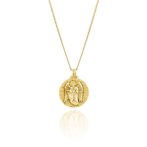 St Gabriel - Archangel Saint of Communication Necklace - Gold