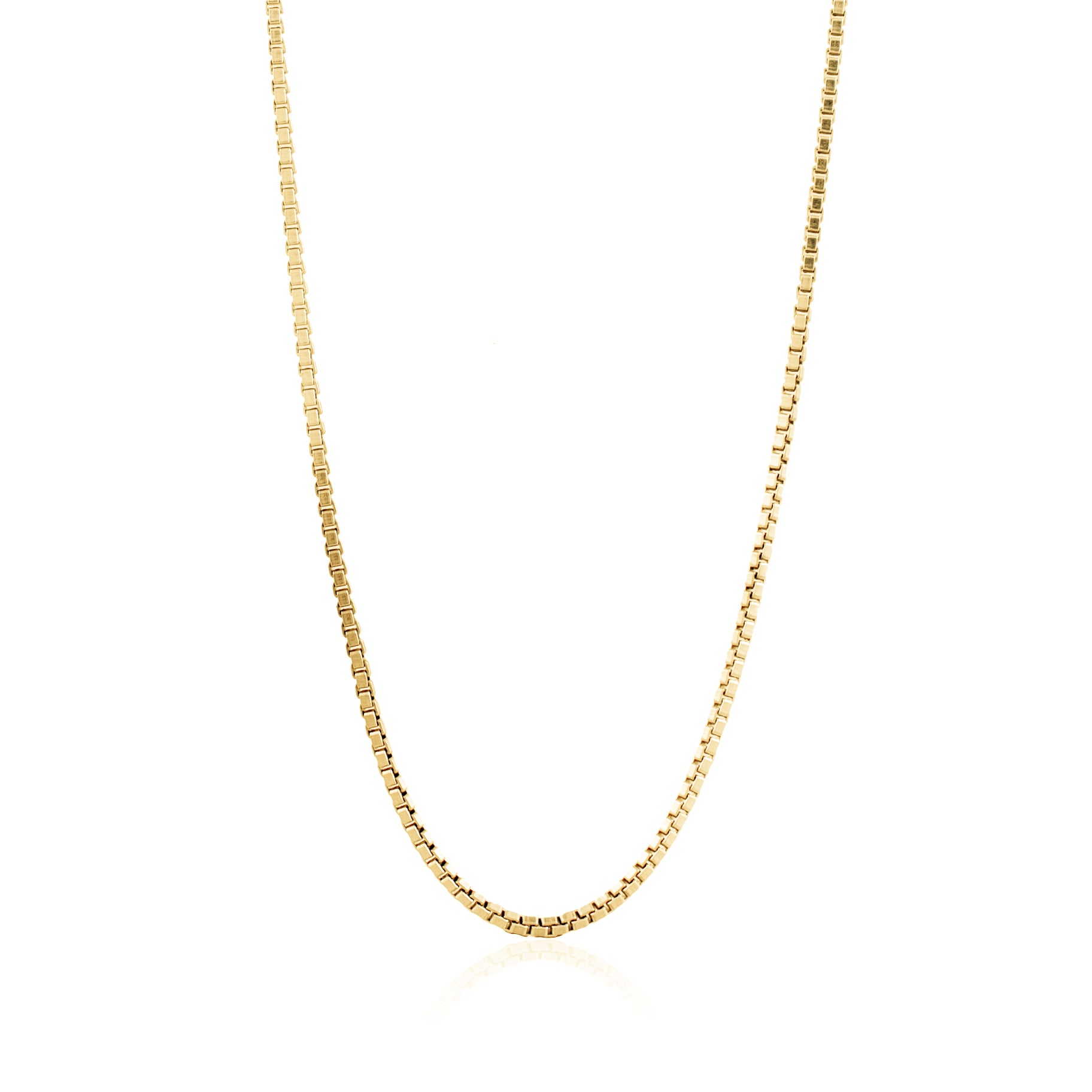 Luna & Rose Bahama Box Chain Necklace - Gold made from recycled Sterling Silver
