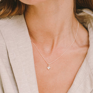 Luna & Rose Single Heart of Gold Necklace - (Silver)