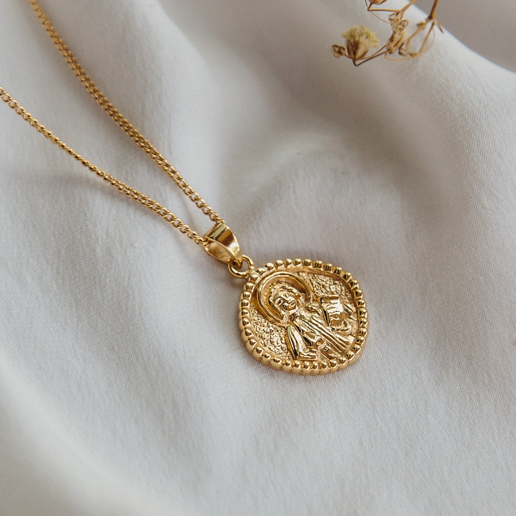 tiny st. christopher coin necklace – kindlingandco