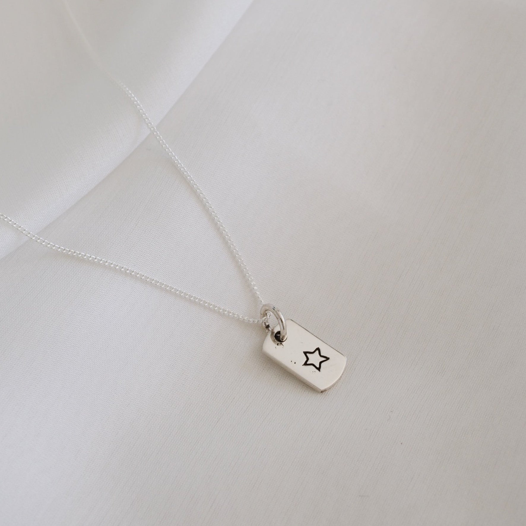 Starry Nights - Rectangle Charm - Silver