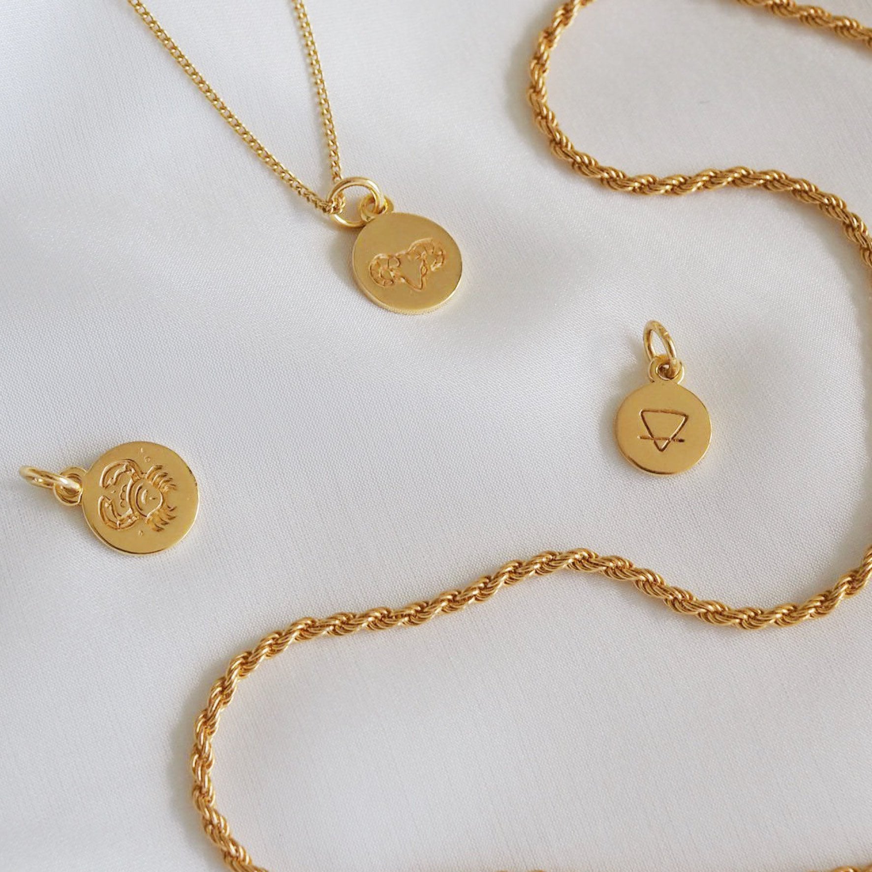 Cancer Mini Zodiac Charm - Gold
