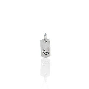 Mini Moon Rectangle Charm - Recycled Silver