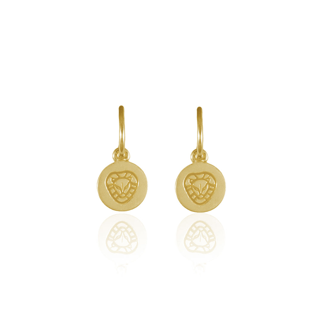 Leo Mini Zodiac Hoops - Gold