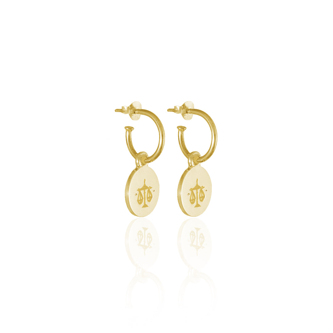 Leo Mini Zodiac Hoops - Gold