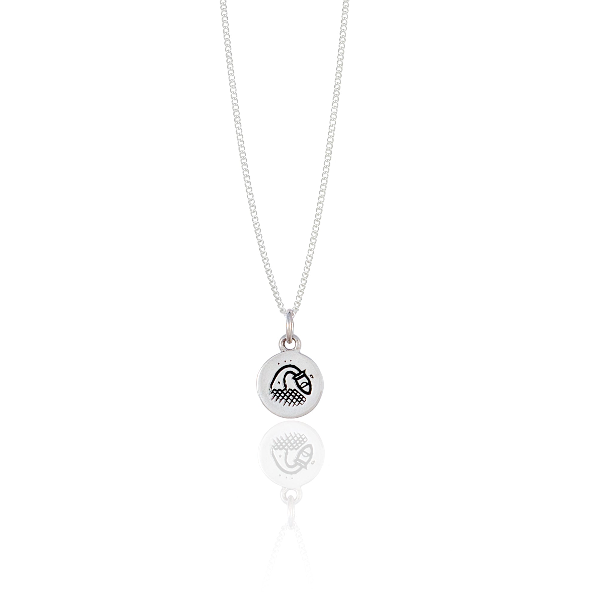 Reversible Aquarius Zodiac Sign Charm Coin Pendant Necklace in Sterlin |  Takar Jewelry