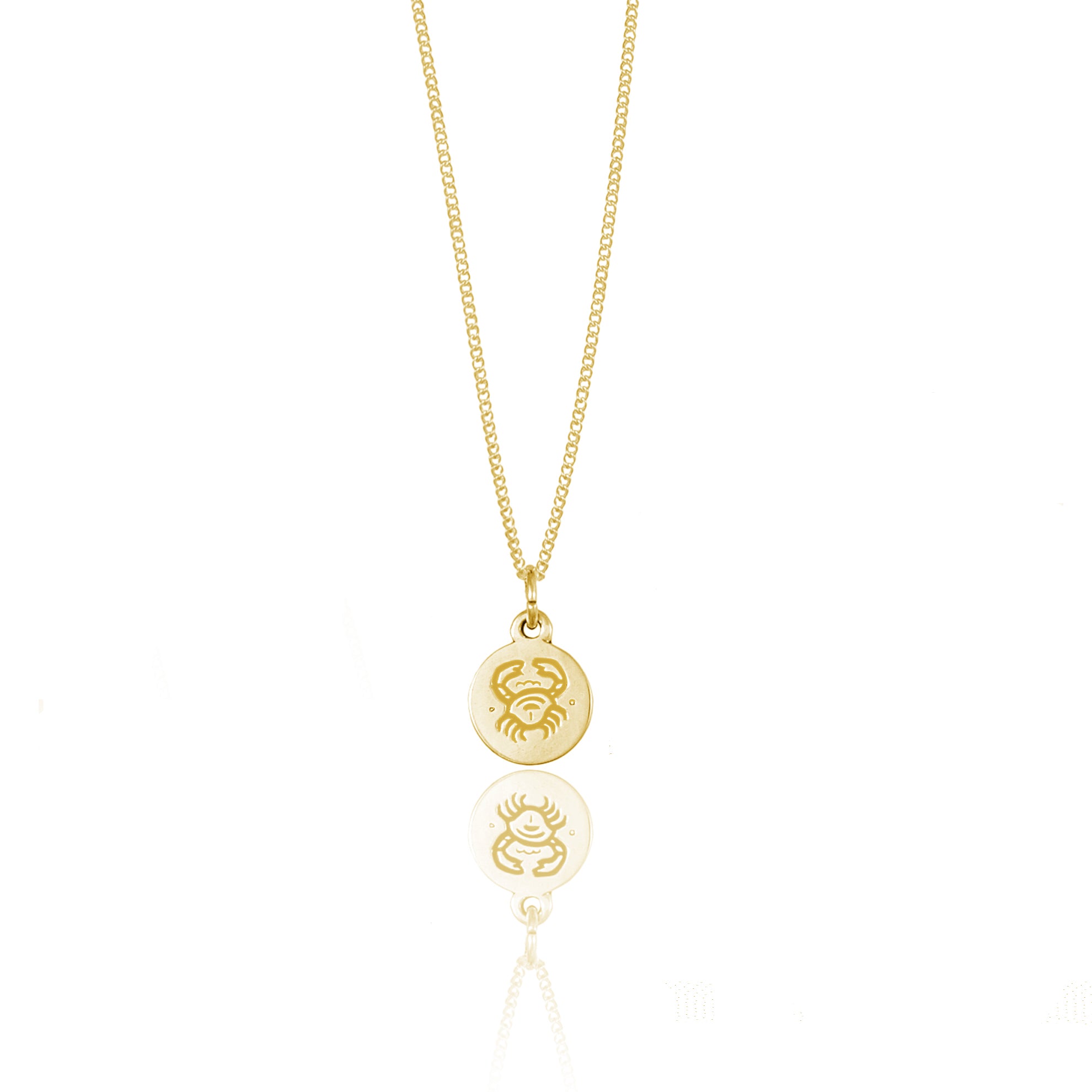 Cancer Zodiac Pendant - Gold