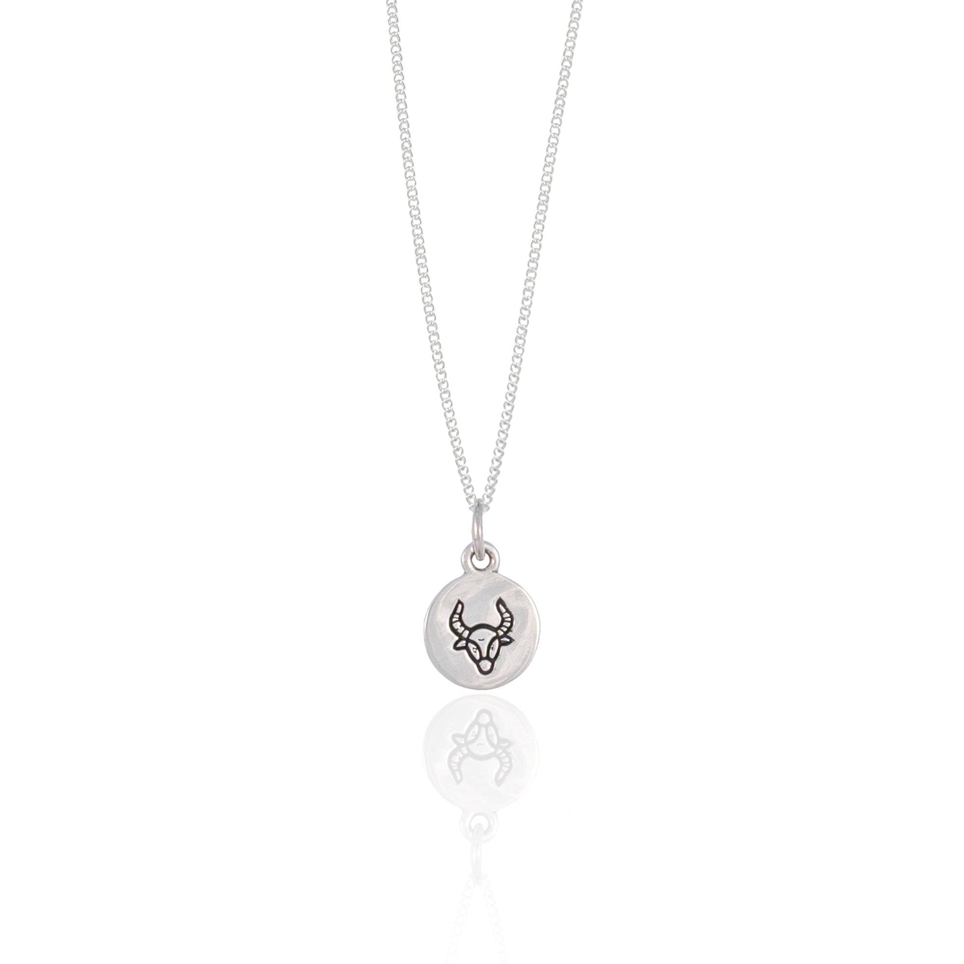 Taurus Mini Zodiac Necklace - Silver