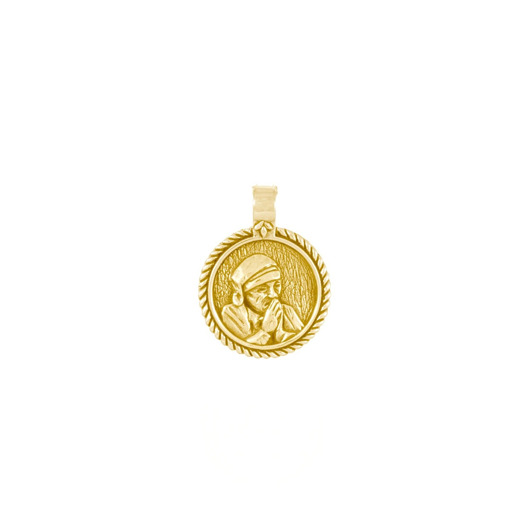 Mother Teresa saint for Compassion Gold Charm 