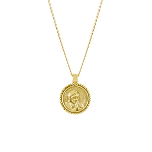 Mother Teresa Pendant for Devotion Necklace - Gold