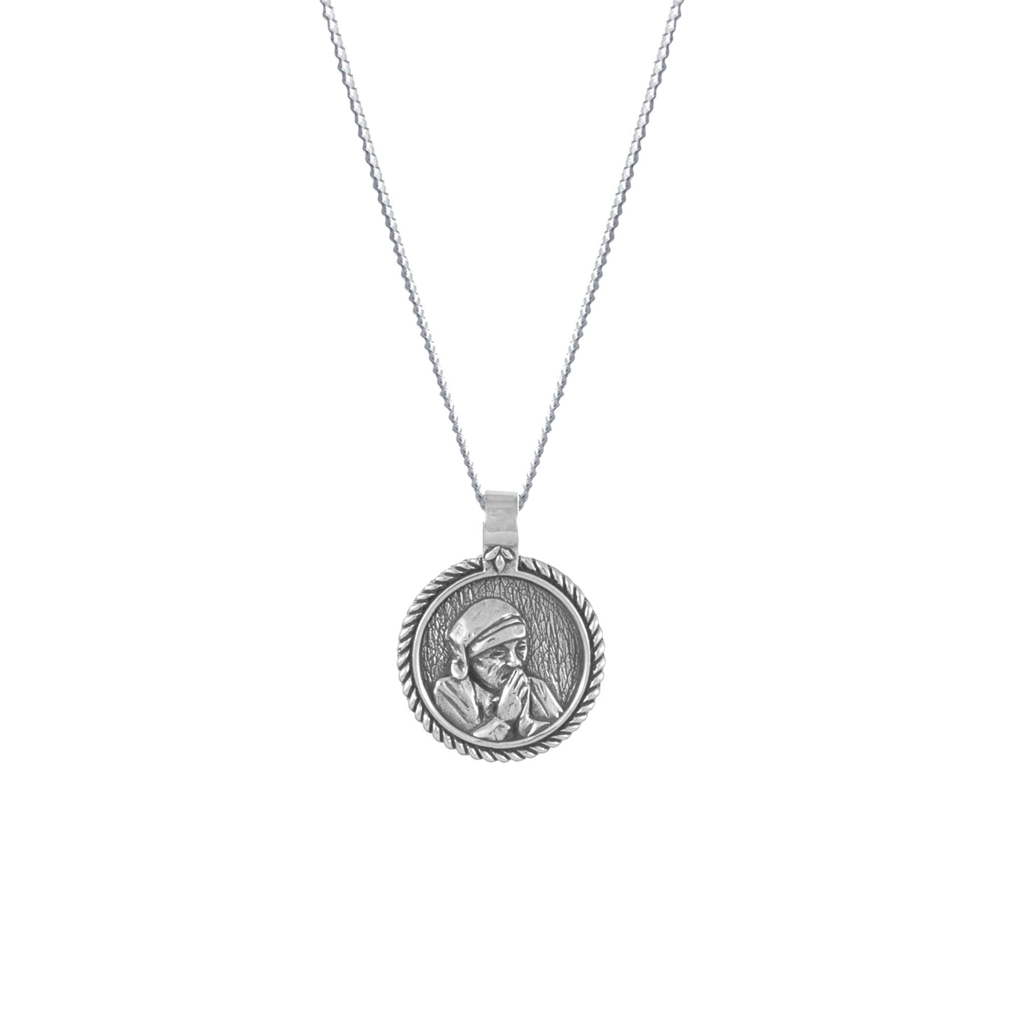 Mother Teresa Pendant for Devotion Necklace - Silver