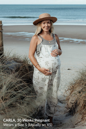 Carla Pregnant Fashion Overalls Print