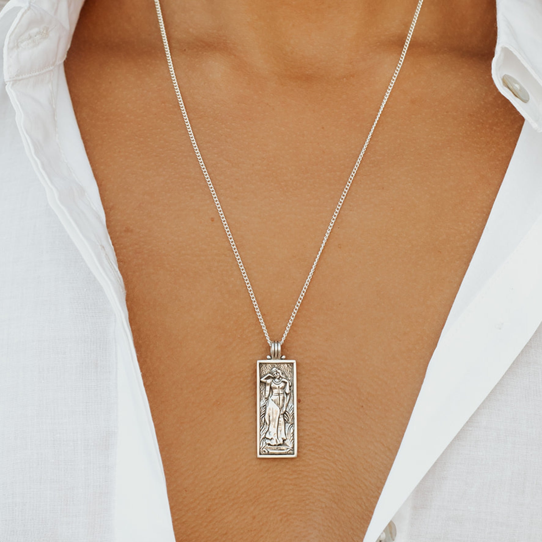 Freyja Goddess of Love Pendant Necklace - Silver