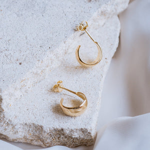 Gold Mini Ulu Hoop Earrings