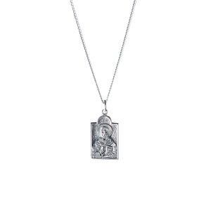 La Luna Rose Patron Saint Necklace Pendant from Recycled Sterling Silver