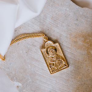 Solid 9kt Gold St Nicholas Saint of Children Pendant 