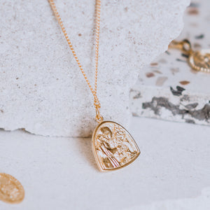 Solid Gold 9kt St Assisi Pendant Necklace