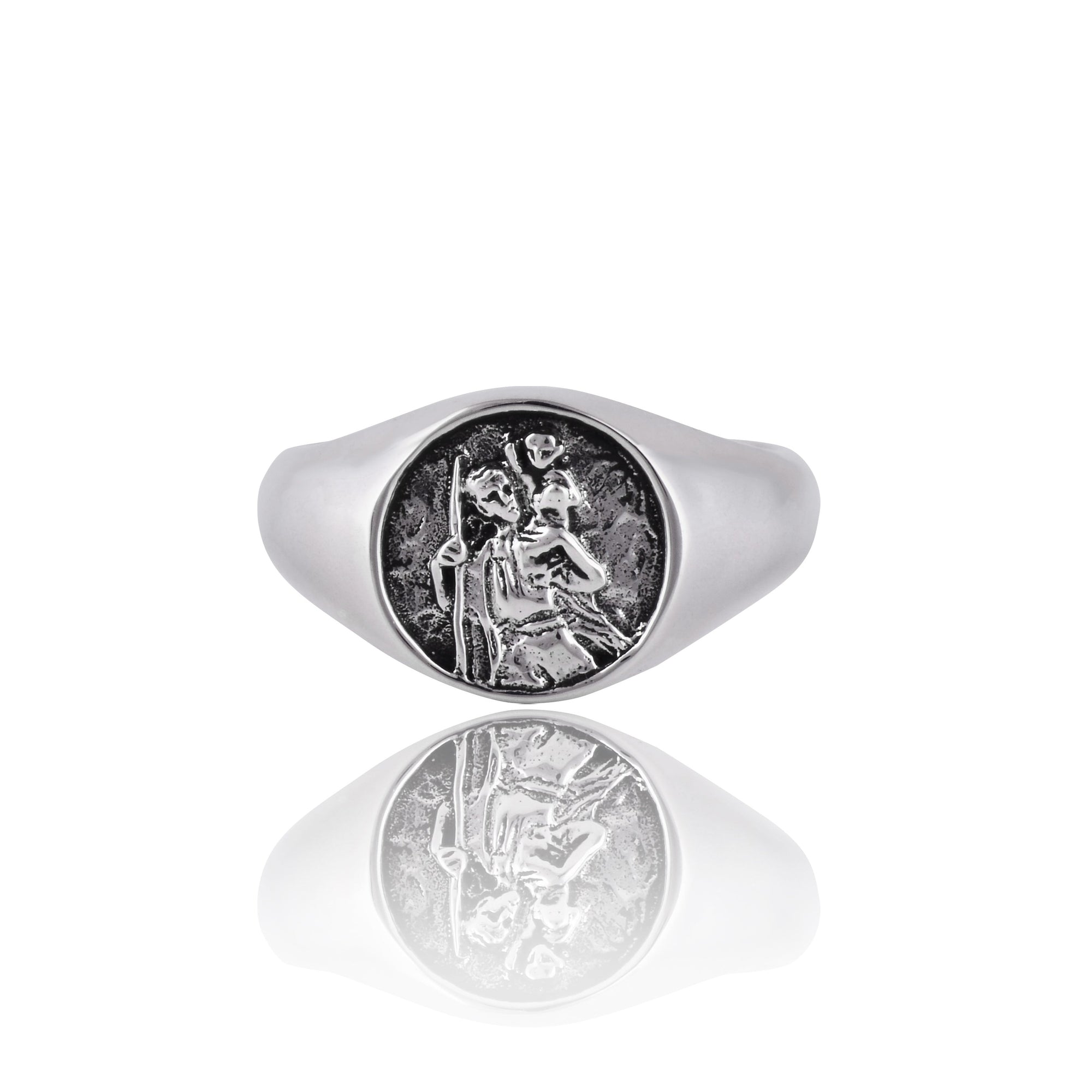St Christopher Signet Ring - Silver