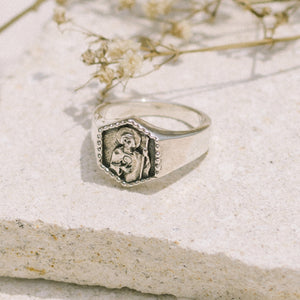 St Jude Patron Saint of Hope & Impossible Causes Signet Ring - Silver