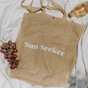 Plant Dyed SUNSEEKER Linen Tote Bag