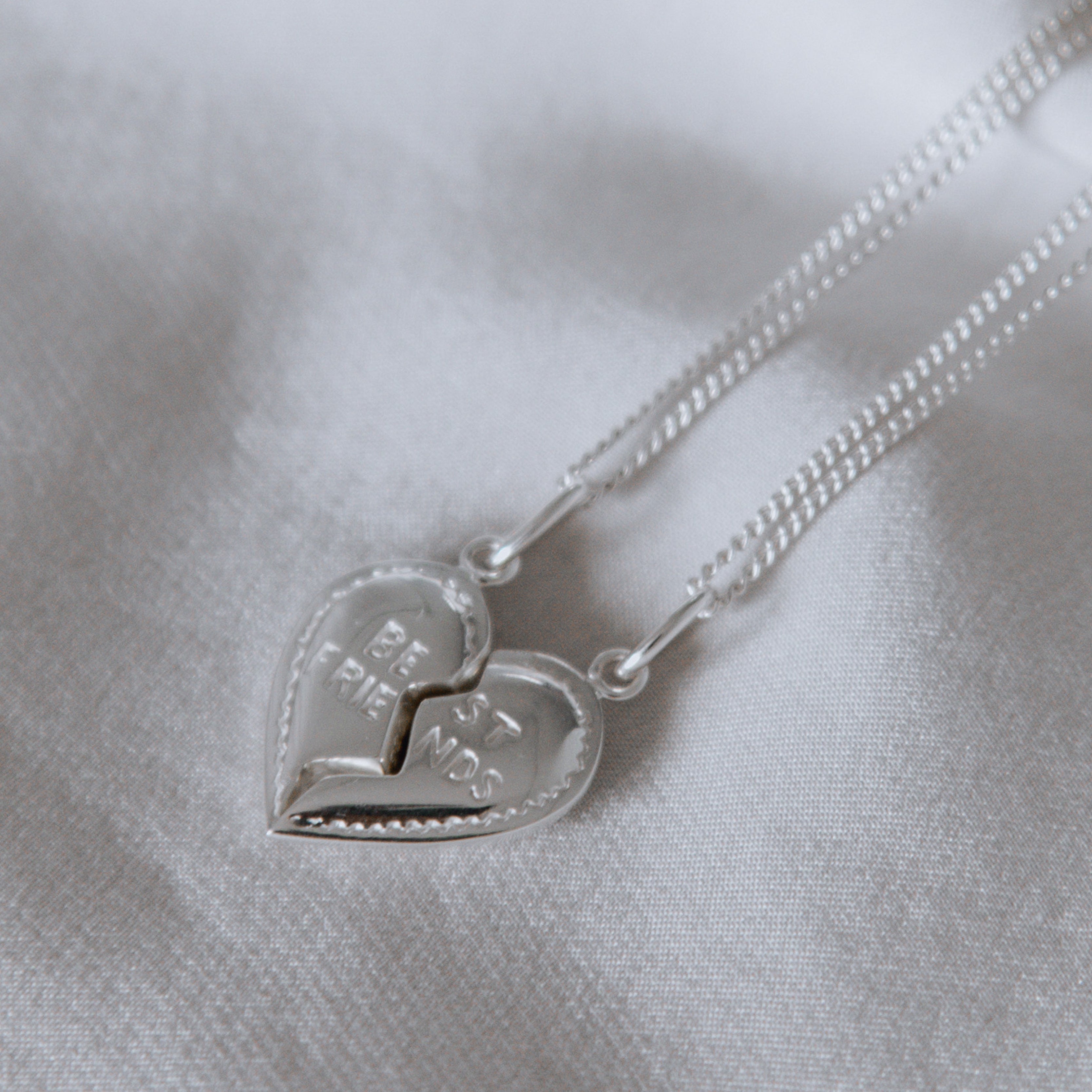 Broken Heart Necklace - Silver & Gold Broken Heart Chain