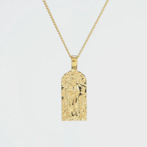 Video of 9KT SOLID GOLD St Fiacre - Patron Saint of Gardening Necklace