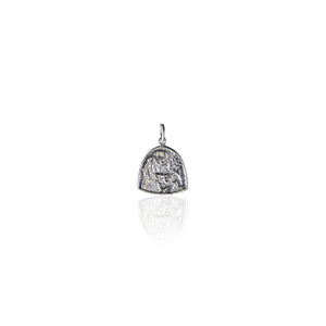 Saint Assisi pendant silver in white background