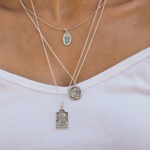 Saint pendant necklace silver 